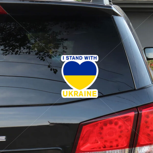 I Stand With Ukraine Love Heart Sticker and Car Magnet