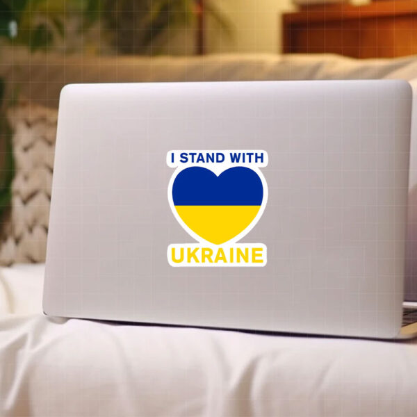 I Stand With Ukraine Love Heart Sticker and Car Magnet