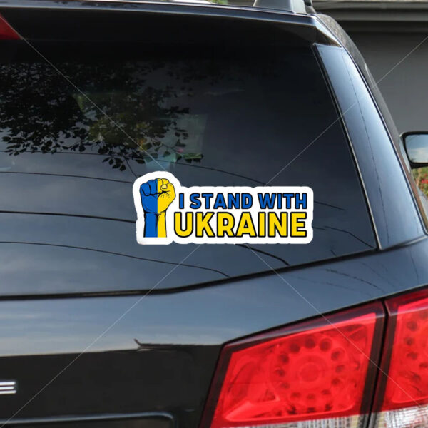 I Stand With Ukraine - Support Ukraine Stop War Sticker and Car Magnet