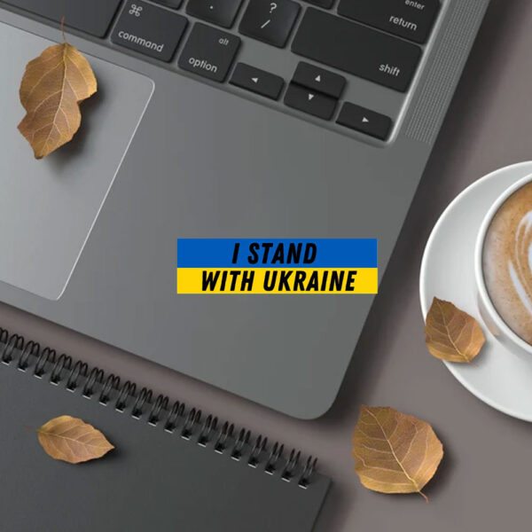 I Stand with Ukraine Bumper Sticker and Car Magnet