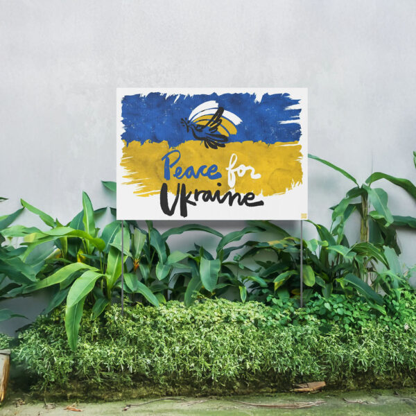 Peace for Ukraine Flag Yard Sign2