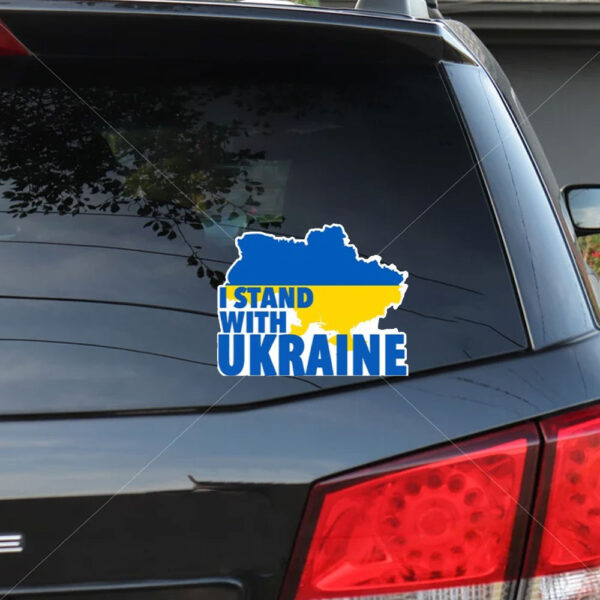 Stand With Ukraine - Support Ukraine Sticker and Car Magnet