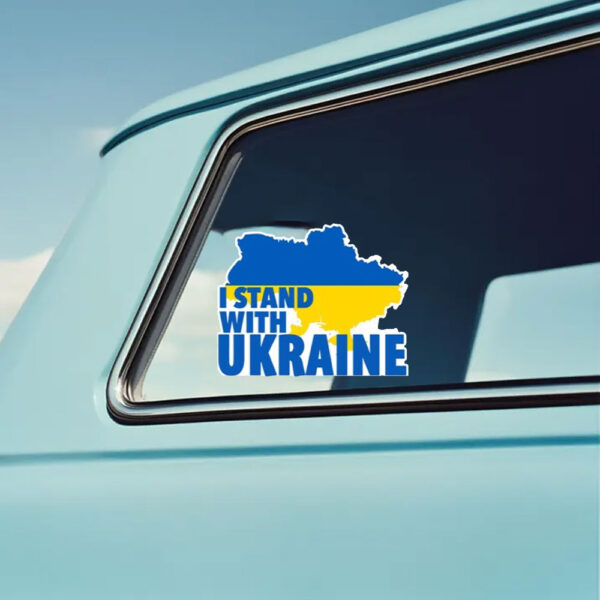 Stand With Ukraine - Support Ukraine Sticker and Car Magnet