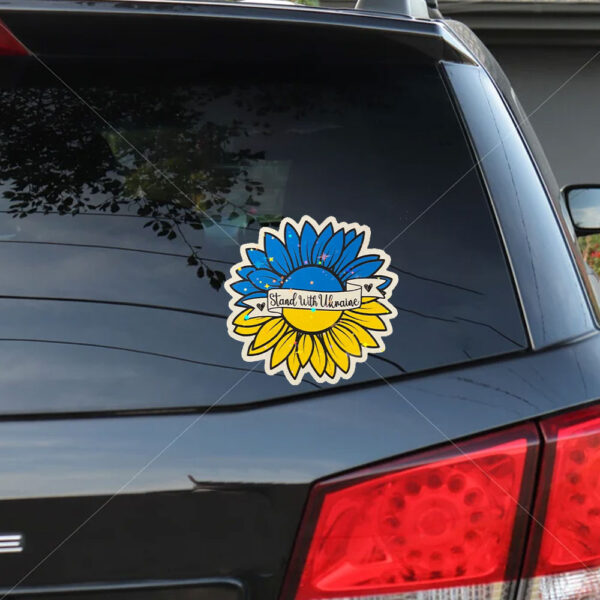 Stand With Ukraine - Ukraine Sunflower Sticker and Car Magnet