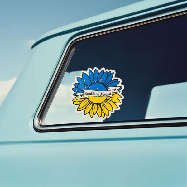 Stand With Ukraine - Ukraine Sunflower Sticker and Car Magnet