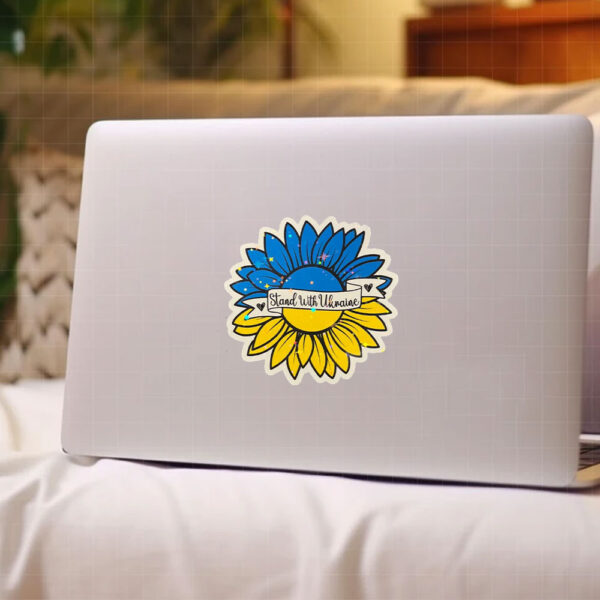 Stand With Ukraine - Ukraine Sunflower Sticker and Car Magnet