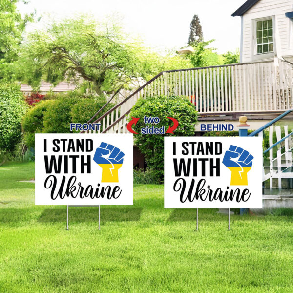 Stand with Ukraine - Support Ukraine Yard Sign2