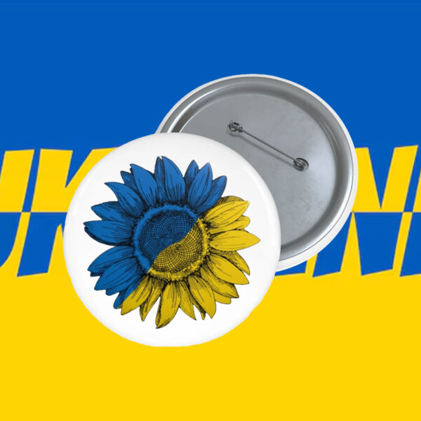 Support Ukraine - Stand with Ukraine Sunflower Button