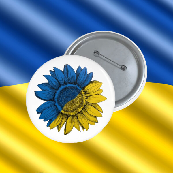 Support Ukraine - Stand with Ukraine Sunflower Button