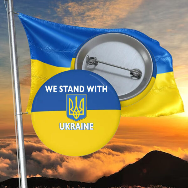 We Stand With Ukraine Button233