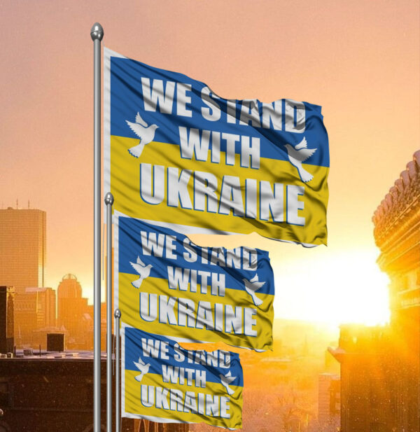 We Stand With Ukraine Flag