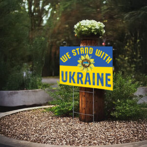 We Stand With Ukraine Sunflower Yard Sign 4