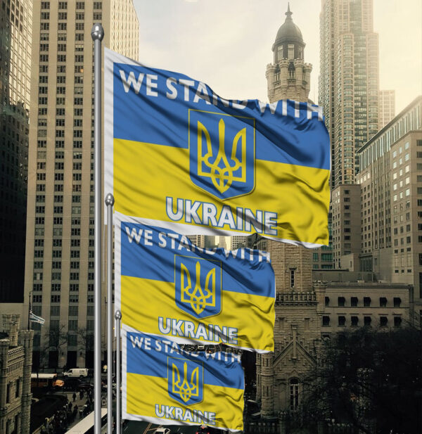 We Stand With Ukraine Support Flag2