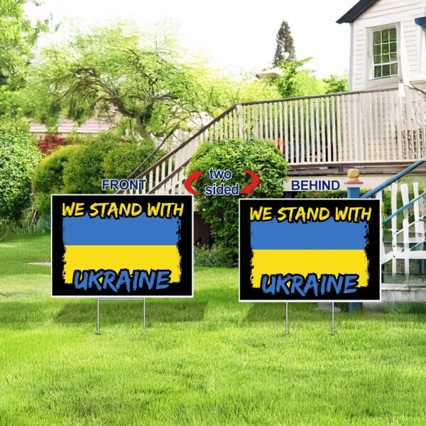 We Stand With Ukraine - Support Ukraine Yard Sign