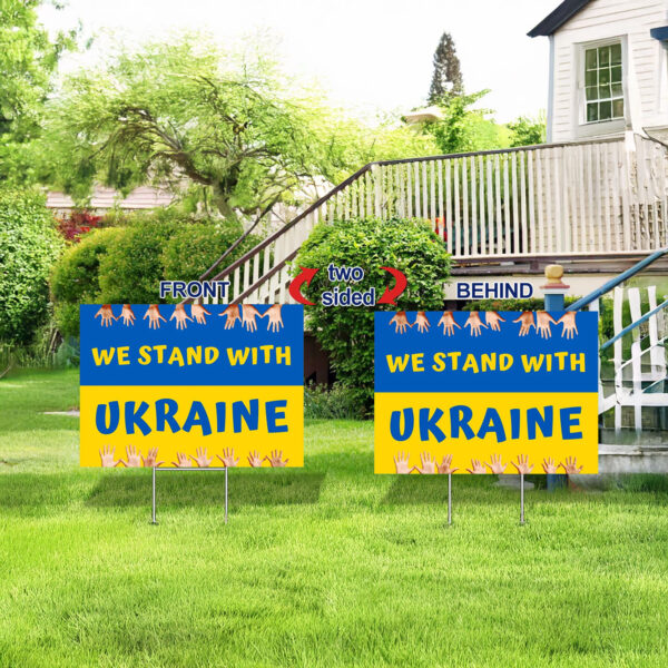 We Stand with Ukraine Yard Sign - Support for Ukraine